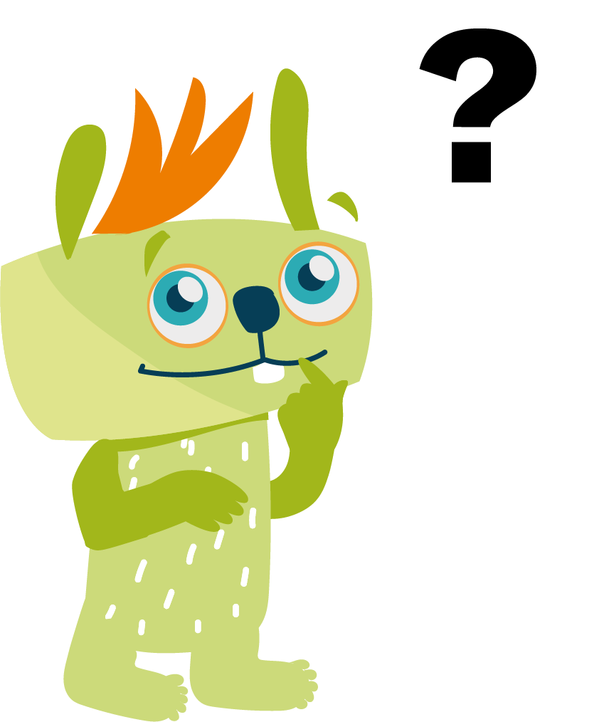 The Lilu character with a speech bubble with a question mark