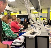 A group of teachers during a hands-on STEM workshop