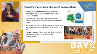 Screenshot of the online presentation at the Education for Climate Day