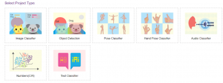 Icons for the Machine Learning Environment on the Pictoblox platform